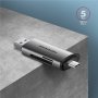 AXAGON Mobile USB 3.2 Gen 1card reader with USB-C and USB-A connectors , CRE-SAC