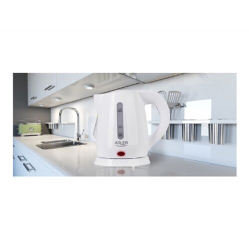 Adler , Kettle , AD 1272 , Electric , 1600 W , 1 L , Stainless steel/Polypropylene , 360° rotational base , White