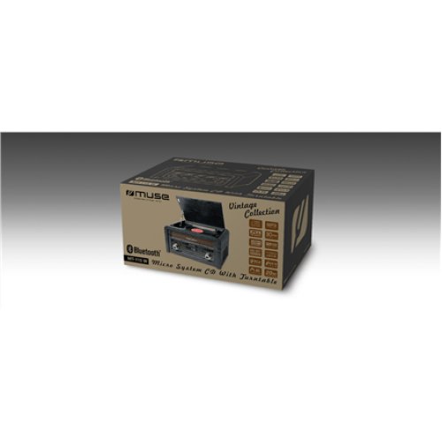 Muse , Turntable micro system , MT-115W , USB port , AUX in , CD player , FM radio , Wireless connection
