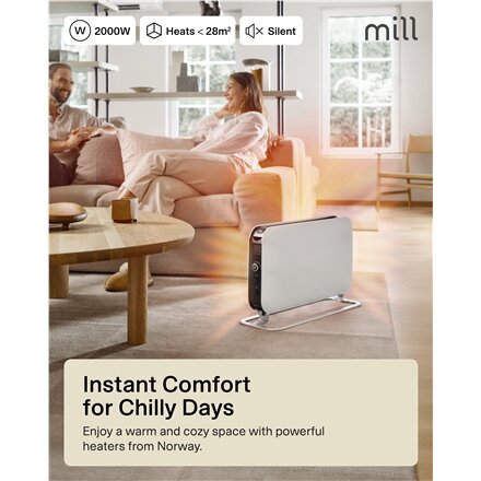 Mill , Heater , SG2000LED , Convection Heater , 2000 W , Number of power levels 3 , Suitable for rooms up to 5-20 m² , White