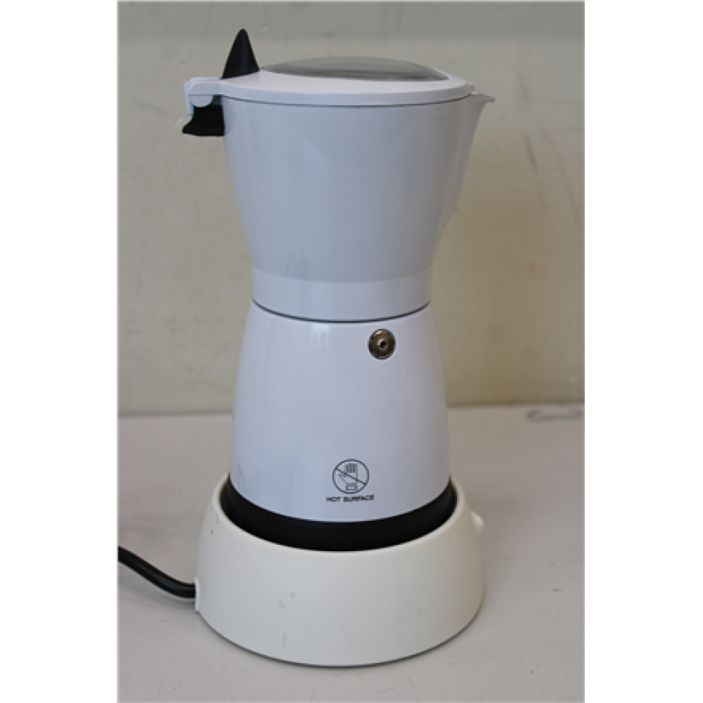 SALE OUT. Camry CR 4415w Electric Moka coffe maker, White/Black , Camry Electric Moka Coffe Maker , CR 4415w , 480 W , White , DAMAGED PACKAGING, DIRTY, SCRATCHED