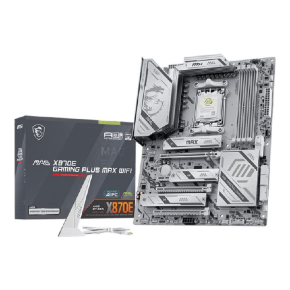 MSI MAG X870E GAMING PLUS MAX WIFI , Processor family AMD , Processor socket AM5 , DDR5 , Supported hard disk drive interfaces SATA, M.2 , Number of SATA connectors 4