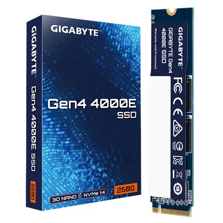 Gigabyte SSD , G440E250G , 250 GB , SSD form factor M.2 2280 , Solid-state drive interface PCIe 4.0 x4, NVMe 1.4 , Read speed 3500 MB/s , Write speed 1800 MB/s