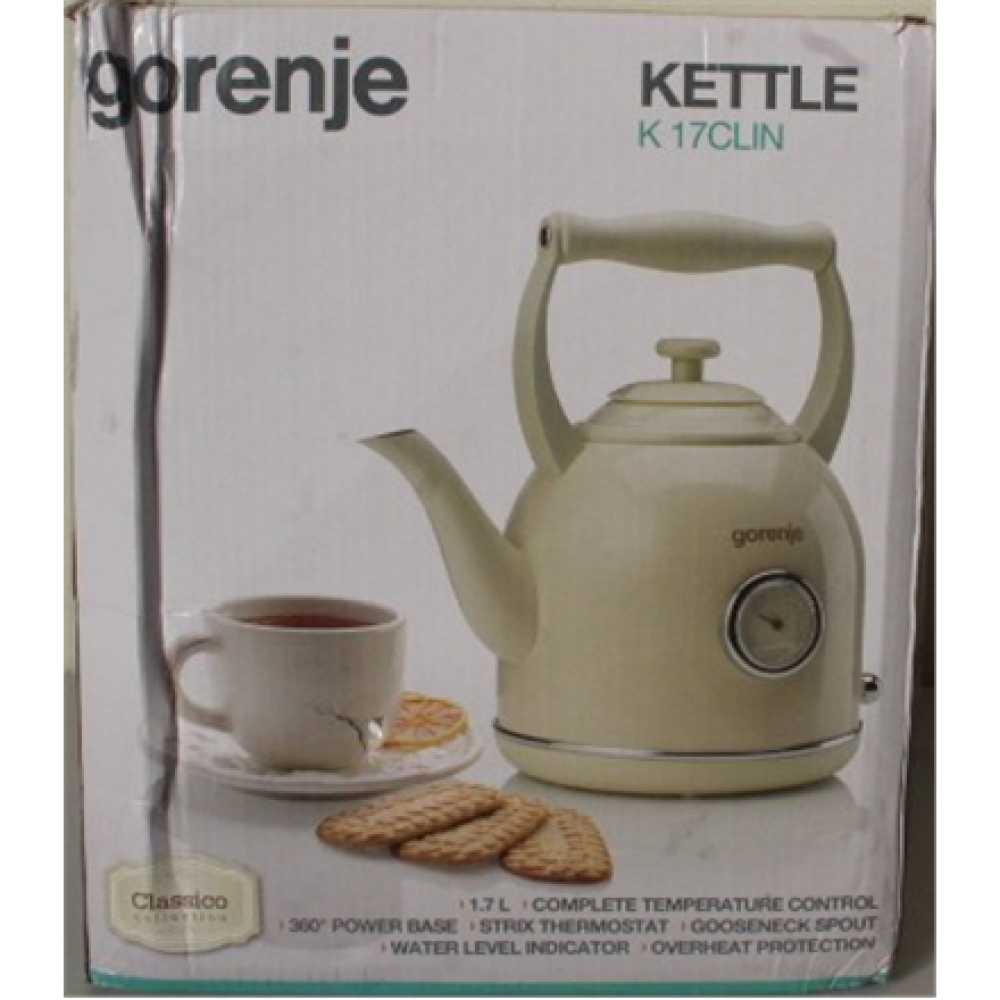 SALE OUT. , SALE OUT. , Gorenje , Kettle , K17CLIN , Electric , 2000 W , 1.7 L , Plastic/Metal , 360° rotational base , Ivory , DAMAGED PACKAGING
