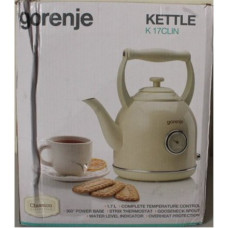 SALE OUT. , SALE OUT. , Gorenje , Kettle , K17CLIN , Electric , 2000 W , 1.7 L , Plastic/Metal , 360° rotational base , Ivory , DAMAGED PACKAGING