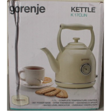 SALE OUT. , SALE OUT. , Gorenje , Kettle , K17CLIN , Electric , 2000 W , 1.7 L , Plastic/Metal , 360° rotational base , Ivory , DAMAGED PACKAGING