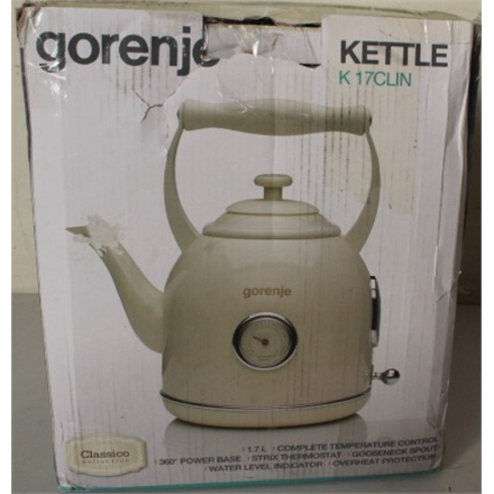 SALE OUT. , SALE OUT. , Gorenje , Kettle , K17CLIN , Electric , 2000 W , 1.7 L , Plastic/Metal , 360° rotational base , Ivory , DAMAGED PACKAGING