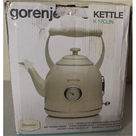 SALE OUT. , SALE OUT. , Gorenje , Kettle , K17CLIN , Electric , 2000 W , 1.7 L , Plastic/Metal , 360° rotational base , Ivory , DAMAGED PACKAGING