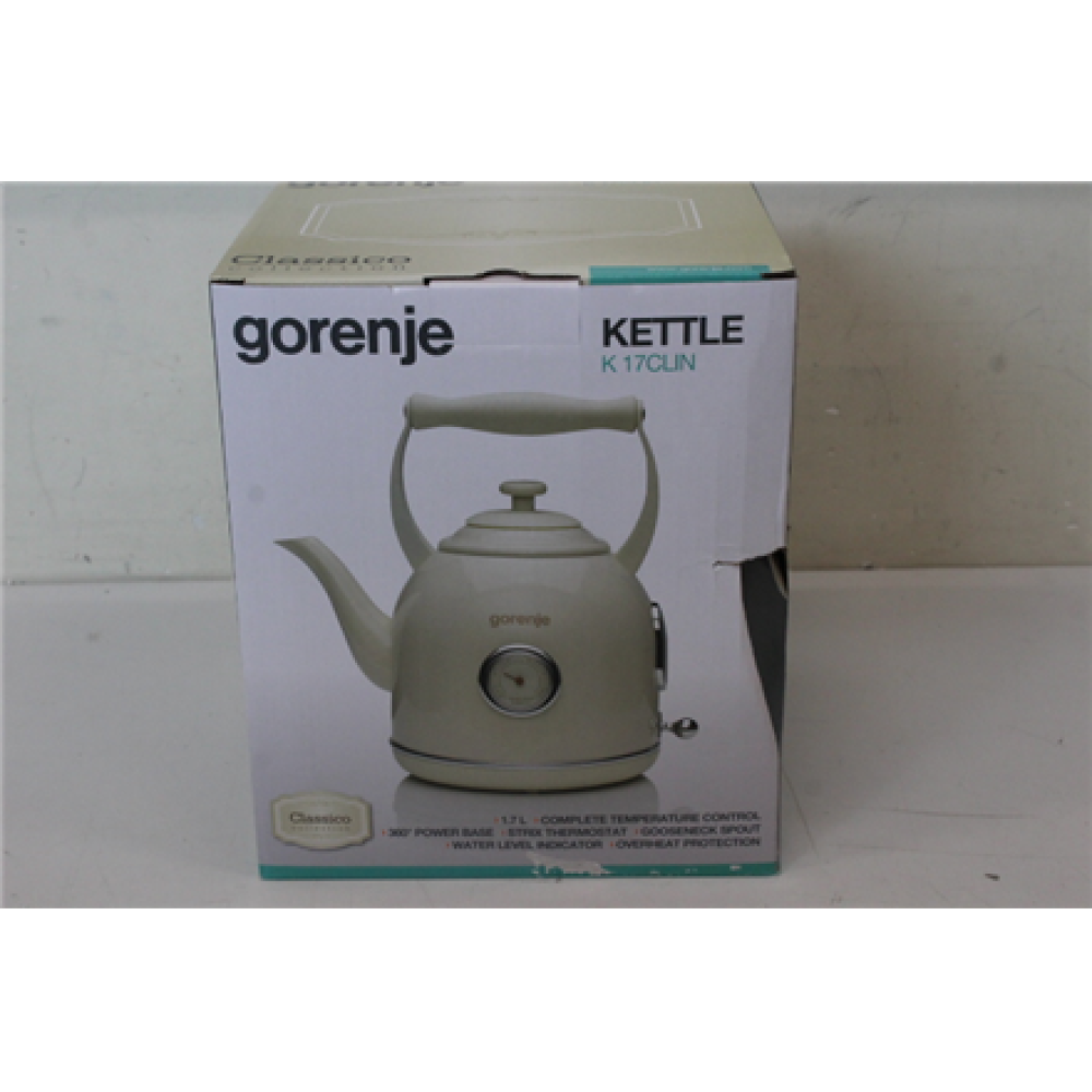 SALE OUT. Gorenje K17CLIN Kettle, Electric, Capacity 1.7 L, Power 2000 W, Plastic/metal, Ivory , Gorenje , DAMAGED PACKAGING