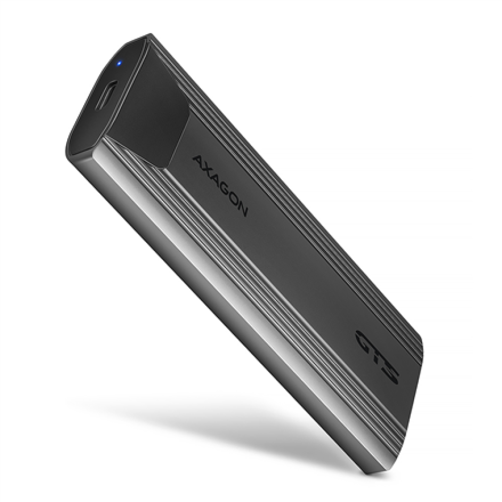 AXAGON USB-C 10Gbps - M.2 NVMe and SATA SSD THIN SCREWLESS box , EEM2-GTS2