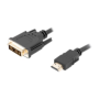 CA-HDDV-10CC-0018-BK Lanberg HDMI to DVI-D Cable, Single Link with Gold-Plated Connectors , CA-HDDV-10CC-0018-BK , HDMI to DVI-D , 1.8 m