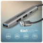 AXAGON ALU STRIP USB-A 4 port hub , HUE-STA
