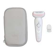 Braun Epilator , SES9000 Silk-epil 9 SkinSpa , Operating time (max) 50 min , Number of power levels 2 , Wet & Dry , White/Pink