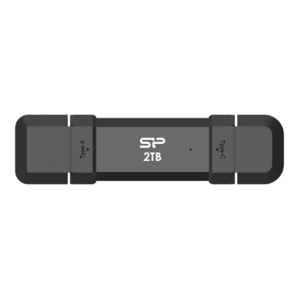 Silicon Power Portable External SSD , DS72 , 250 GB , USB Type-A and USB Type-C 3.2 Gen 2 , Black