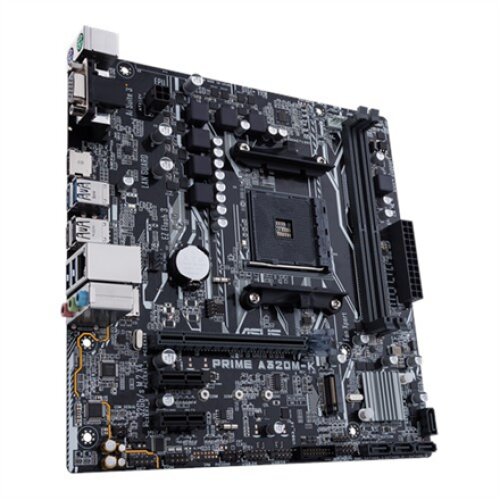 Asus PRIME A320M-K Processor family AMD Processor socket AM4 Max. 32GB, DDR4 Memory slots 2 Supported hard disk drive interfaces M.2, PCI Express 3.0, Serial ATA Number of SATA connectors 4 Chipset AMD A Micro ATX