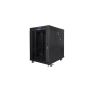 Lanberg , Rack cabinet 19 free-standing 15U/800x1000 (flat pack) with glass door, LCD , FF01-8015-12BL , Black