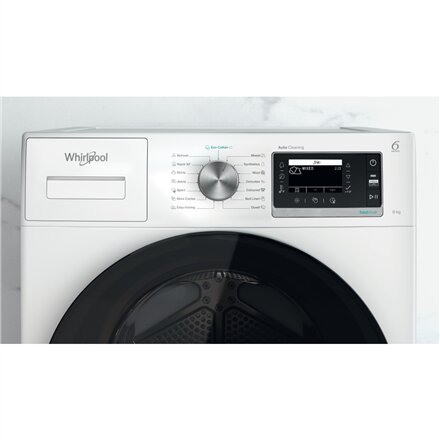 Whirlpool Dryer Machine with Heat Pump , W6 D84WB EE , Energy efficiency class C , Front loading , 8 kg , LCD , Depth 65.6 cm , White