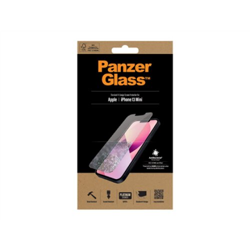 PanzerGlass , Clear Screen Protector , Apple , iPhone 13 Mini , Tempered glass , Antibacterial glass; Resistant to scratches and bacteria; Shock absorbing; Easy to install