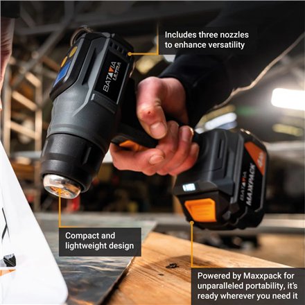 Batavia B.V. , Cordless Heat Gun with Digital LCD Display, Without battery and charger - 18V
