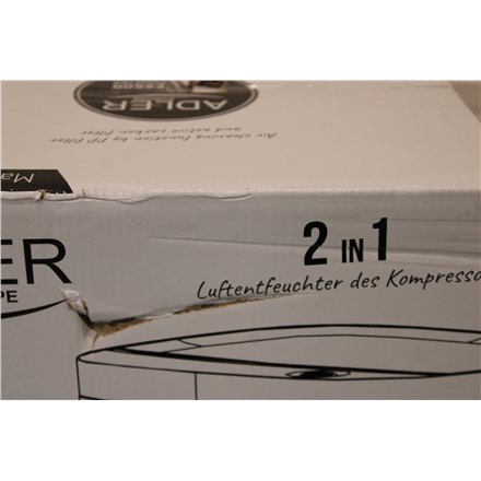 SALE OUT. Adler AD 7917 Air Dehumidifier, 200 W, Free standing, White DAMAGED PACKAGING , SALE OUT. Adler , Air Dehumidifier , AD 7917 , Power 200 W , Suitable for rooms up to 60 m³ , Water tank capacity 2.2 L , White , DAMAGED PACKAGING