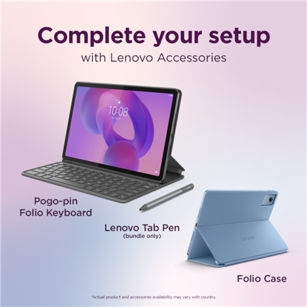 Lenovo Idea Tab (without power adapter) , Idea ZAFR0632SE , 11 , Polar Blue , IPS , 1560 x 1600 pixels , MediaTek , Dimensity 6300 , 8 GB , Soldered LPDDR4x , 128 GB , Wi-Fi , Front camera , 5 MP , Rear camera , 8 MP , Bluetooth , 5.2 , Android , 15 (OS u