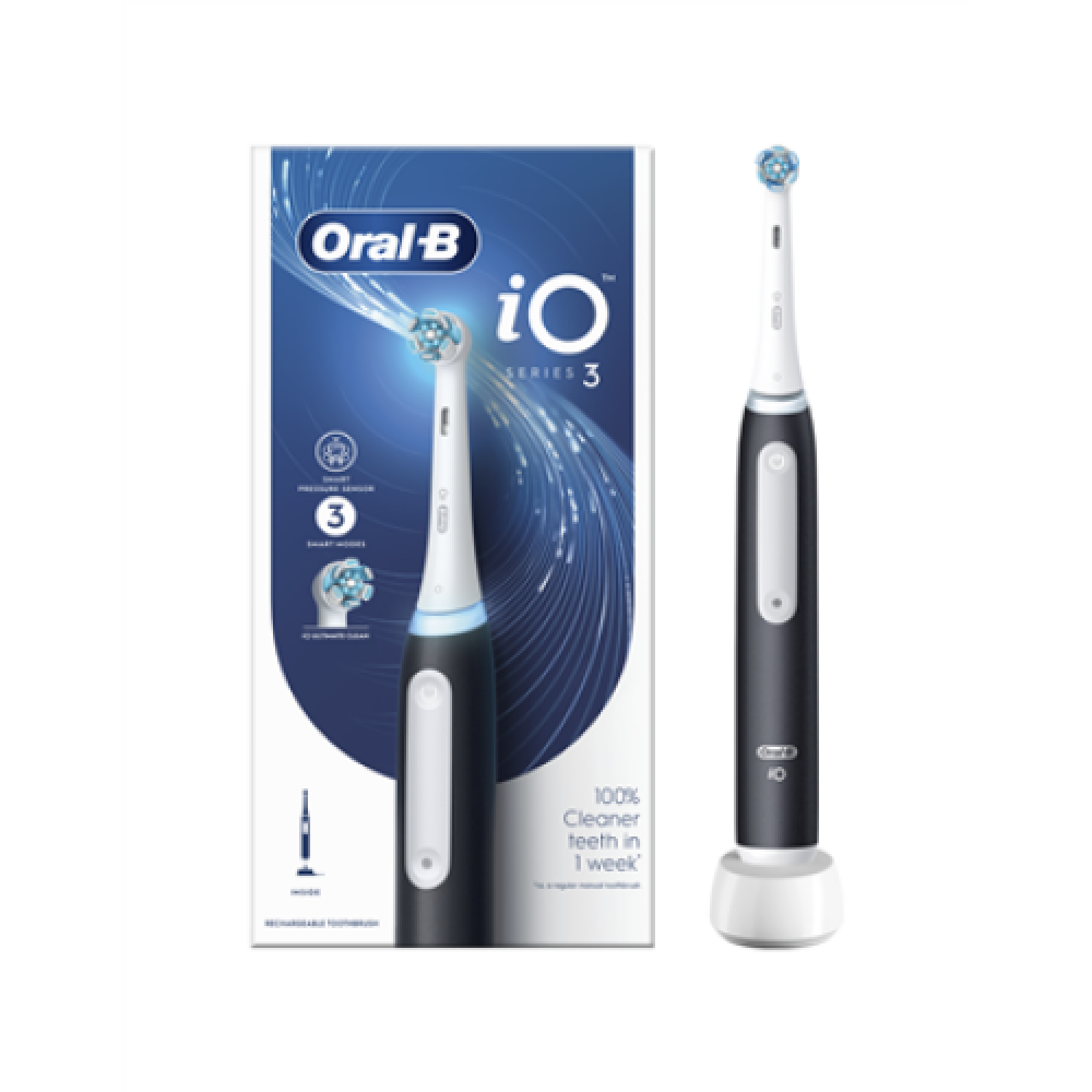 Oral-B , Electric Toothbrush , iO3 Series , Rechargeable , For adults , Number of brush heads included 1 , Number of teeth brushing modes 3 , Matt Black