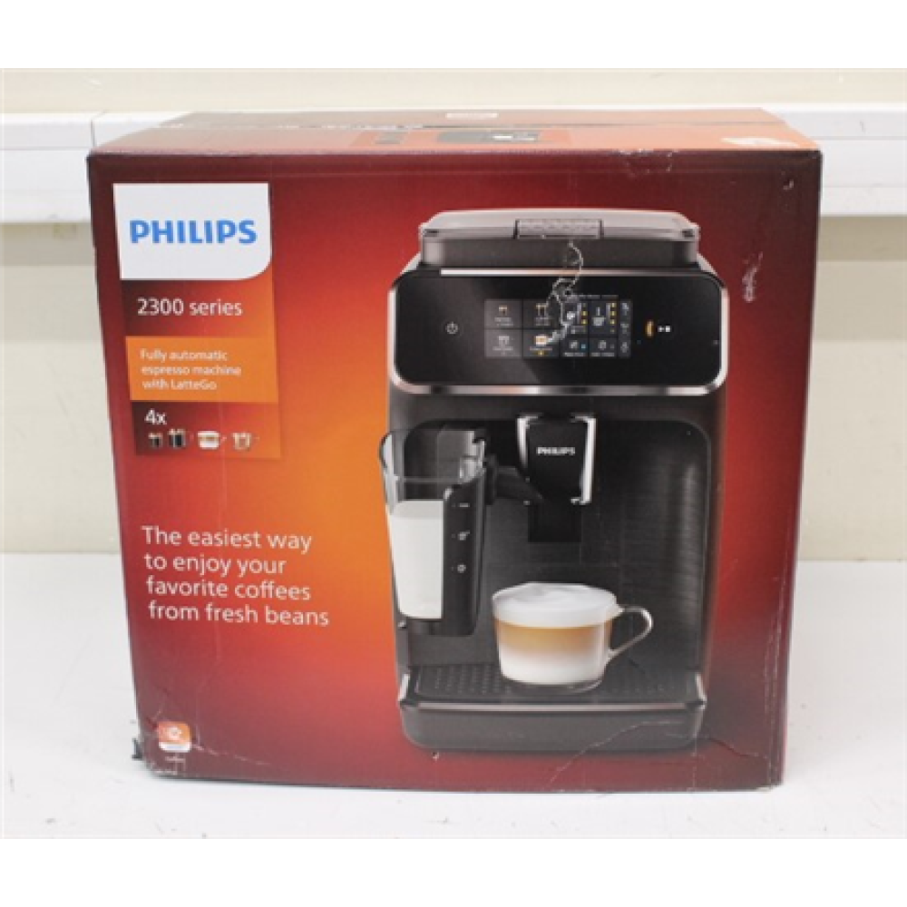 SALE OUT. Philips EP2334/10 Espresso Coffee maker, Black , Philips Espresso Coffee Maker , EP2334/10 , Pump pressure 15 bar , Built-in milk frother , Fully Automatic , 1500 W , Black , DAMAGED PACKAGING