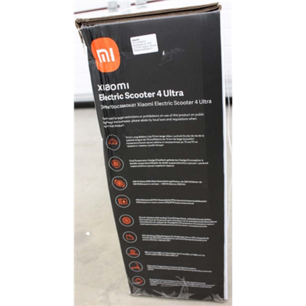 SALE OUT. , Xiaomi , Electric Scooter 4 Ultra EU , 500 W , 25 km/h , 10 , 24 month(s) , DAMAGED PACKAGING