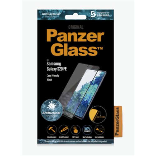 PanzerGlass , Samsung , Galaxy S20 FE CF , Glass , Black , Works with face recognition and is compatible with the in-screen fingerprint reader; Case Friendly , Clear Screen Protector