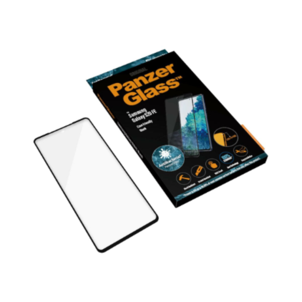 PanzerGlass , Samsung , Galaxy S20 FE CF , Glass , Black , Works with face recognition and is compatible with the in-screen fingerprint reader; Case Friendly , Clear Screen Protector