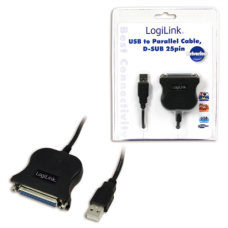 Logilink , USB 2.0 adapter to Paralel (LPT) DB25 , 1,8m , USB A male , DB25