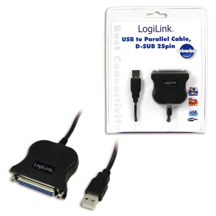 Logilink , USB 2.0 adapter to Paralel (LPT) DB25 , 1,8m , USB-A to LPT DB25