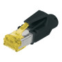 A-MO6A 8/8 HRS , AT 6A modular RJ45 Plug, Hirose TM31 8P8C, shielded, for round cable, incl. hood