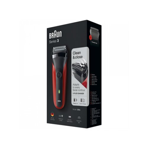 Braun , Series 3 Shaver , 300s , NiMH , Red