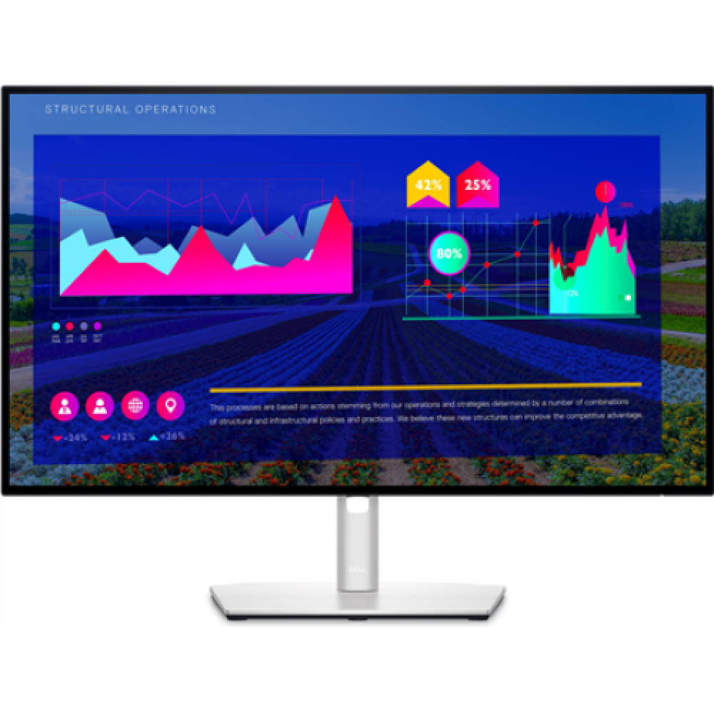 Dell LCD U2722D 27 IPS QHD 2560 x 1440 16:9 5 ms 350 cd/m² Silver Audio HDMI ports quantity 1