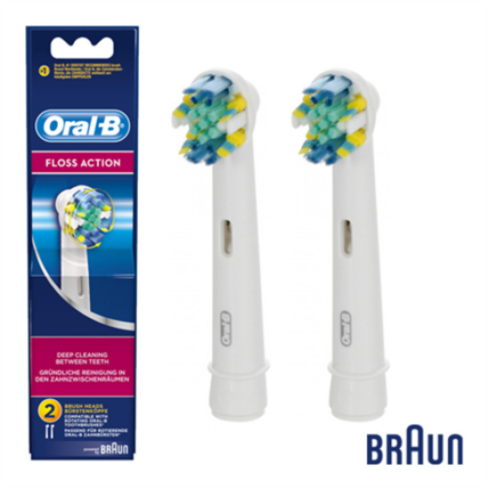 Oral-B Toothbrush replacement EB25 2 Heads, For adults, Number of brush heads included 2, White