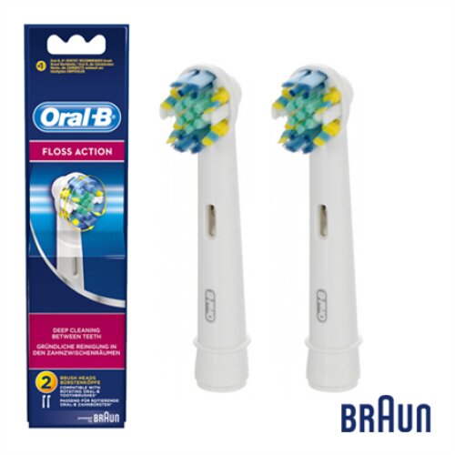 Oral-B Toothbrush replacement EB25 2 Heads, For adults, Number of brush heads included 2, White