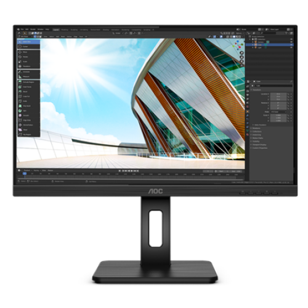 AOC USB-C Monitor 24P2C 23.8 , IPS, FHD, 1920 x 1080, 16:9, 4 ms, 250 cd/m², Black, Headphone out (3.5mm), 75 Hz, HDMI ports quantity 1