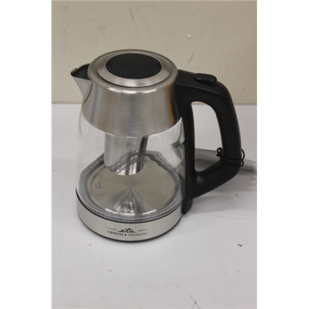 SALE OUT. ETA Kettle Crystela Premium ETA915390000 Electric 2200 W 1.5 L Glass 360° rotational base Stainless steel/Glass DAMAGED PACKAGING, SMALL DENT ON PAD