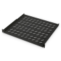 Digitus , 1U Fixed Shelf for Racks , DN-19 TRAY-1-400-SW , Black , The shelves for fixed mounting can be installed easy on the two front 483 mm (19“) profile rails of your 483 mm (19“) network- or server cabinet. Due to their stable, perforated steel shee