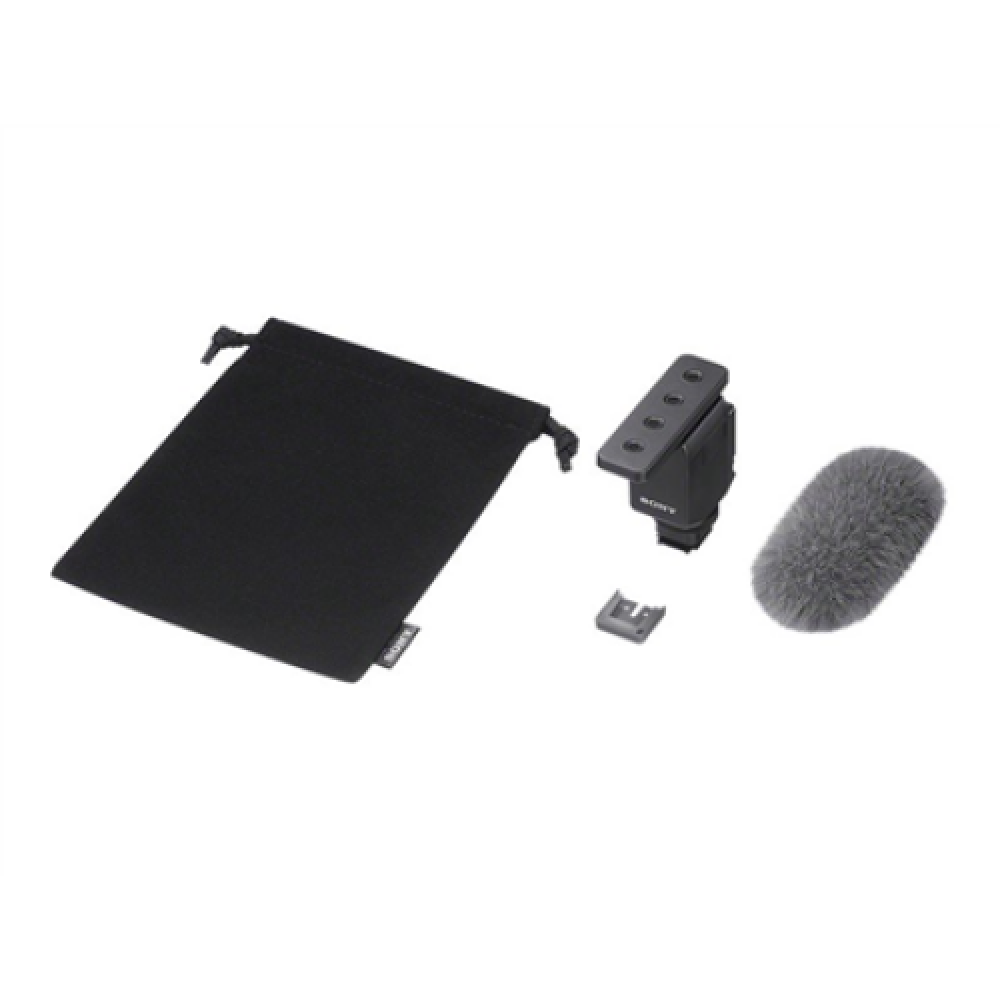 Sony , Compact Camera-Mount Digital Shotgun Microphone , ECM-B10 , Three pickup modes: Multidirectional, unidirectional and circular; Simple switching; Digital signal processing; Highly effective noise reduction filter; Digital audio transmission