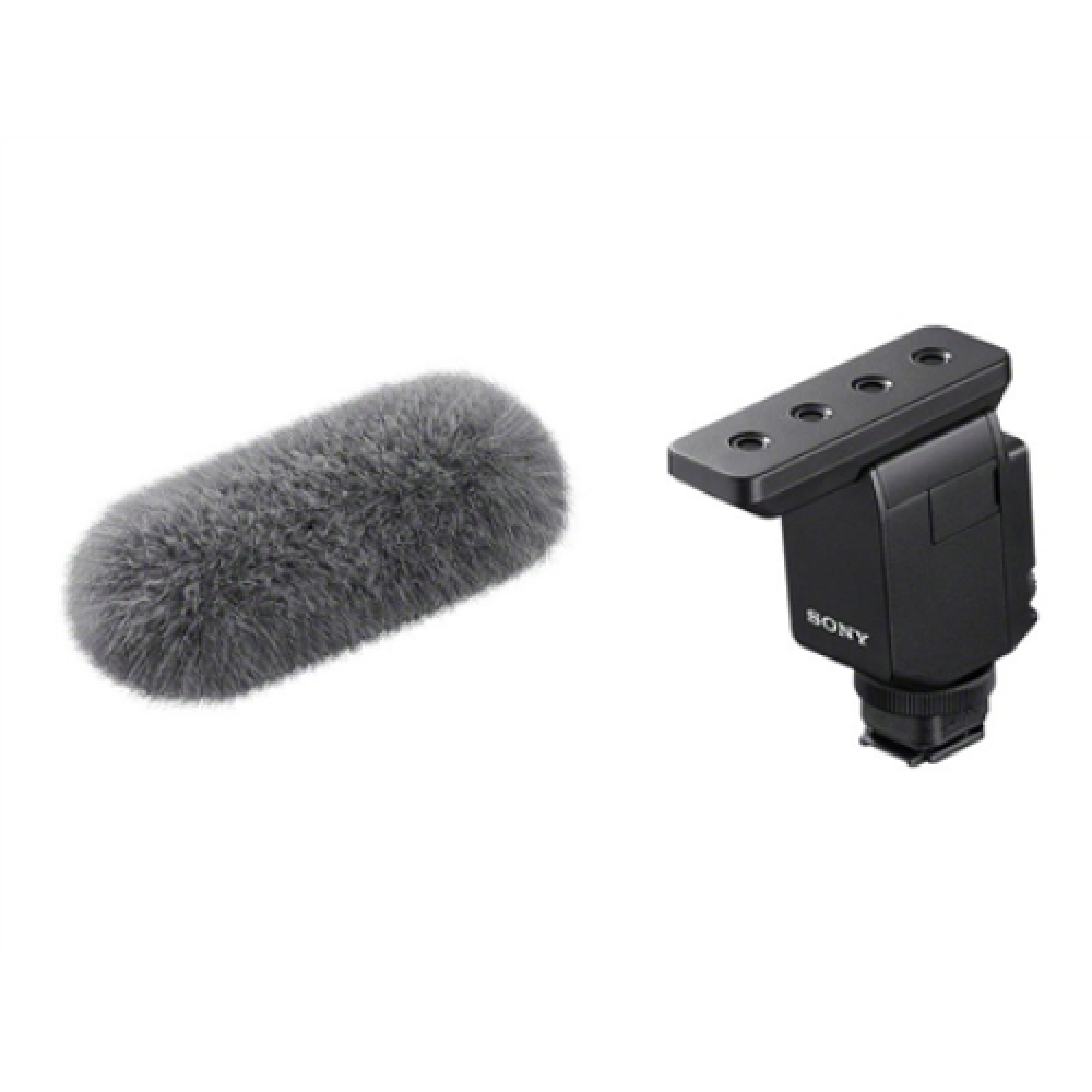 Sony , Compact Camera-Mount Digital Shotgun Microphone , ECM-B10 , Three pickup modes: Multidirectional, unidirectional and circular; Simple switching; Digital signal processing; Highly effective noise reduction filter; Digital audio transmission