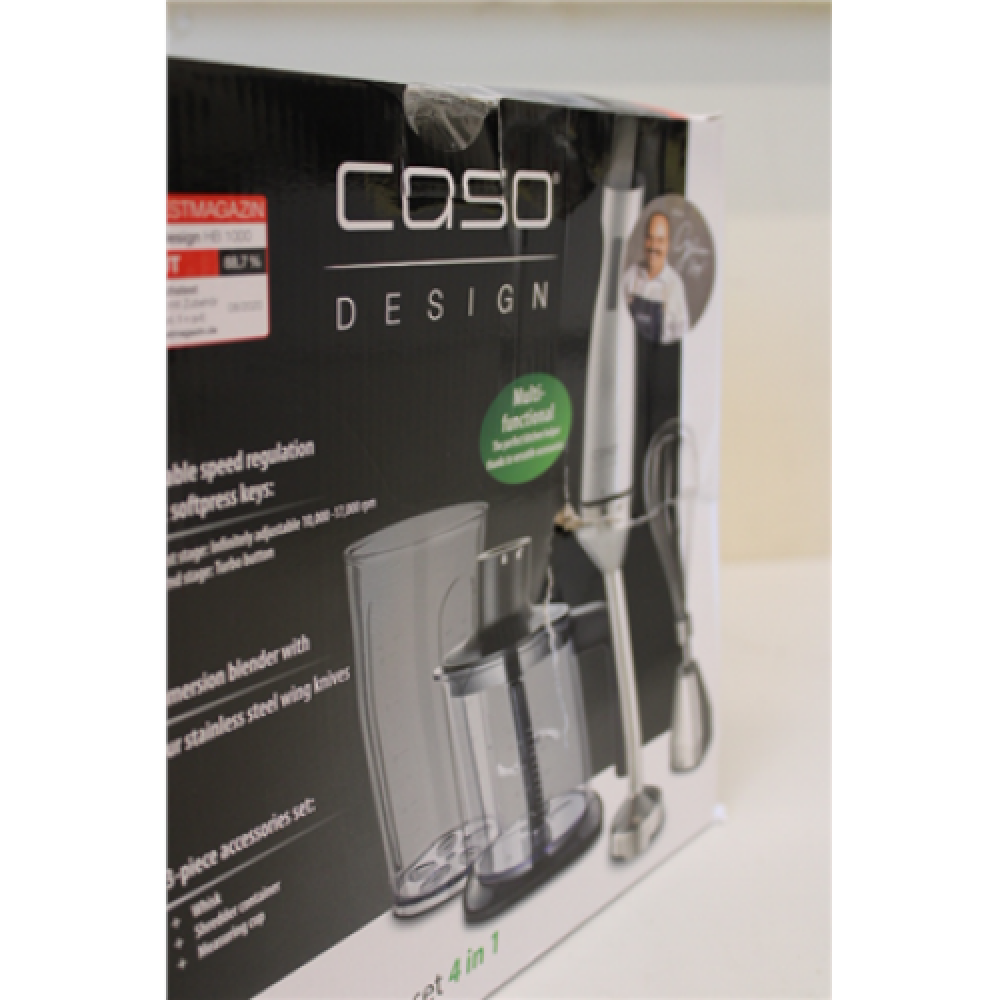 SALE OUT. Caso HB 1000 Blender, Hand, Power 1000 W, Variable speed regulation, Stainless steel knife, Stainless steel Caso DAMAGED PACKAGING
