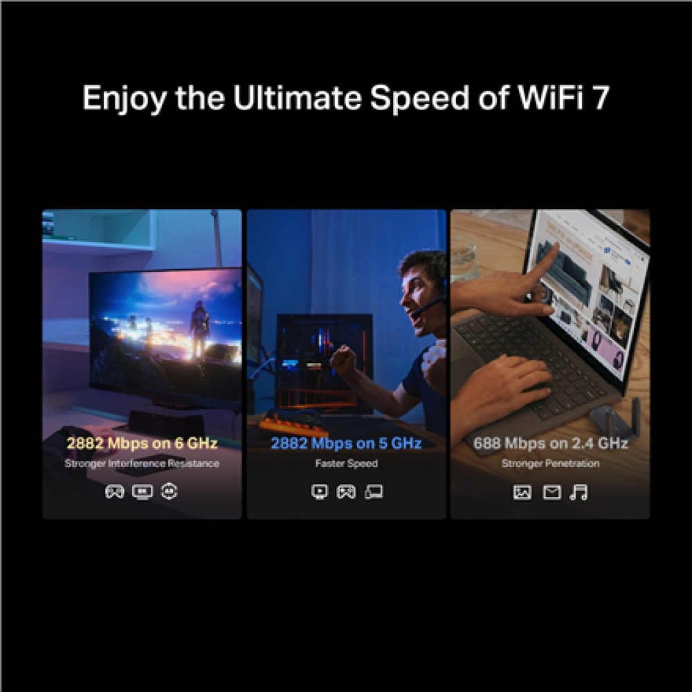 Mercusys MA37BEH , BE6500 Wi-Fi 7 High-Gain Wireless USB Adapter