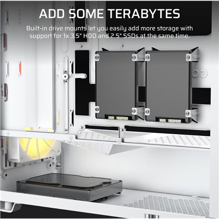 Corsair PC Case , 3200D RS ARGB , Mid-Tower , White