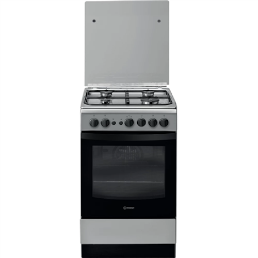 INDESIT Cooker , IS5G1PMX/E/1 , Hob type Gas , Oven type Gas , Stainless steel , Width 50 cm , Grilling , Depth 60 cm , 59 L
