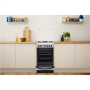 INDESIT Cooker , IS5G1PMX/E/1 , Hob type Gas , Oven type Gas , Stainless steel , Width 50 cm , Grilling , Depth 60 cm , 59 L