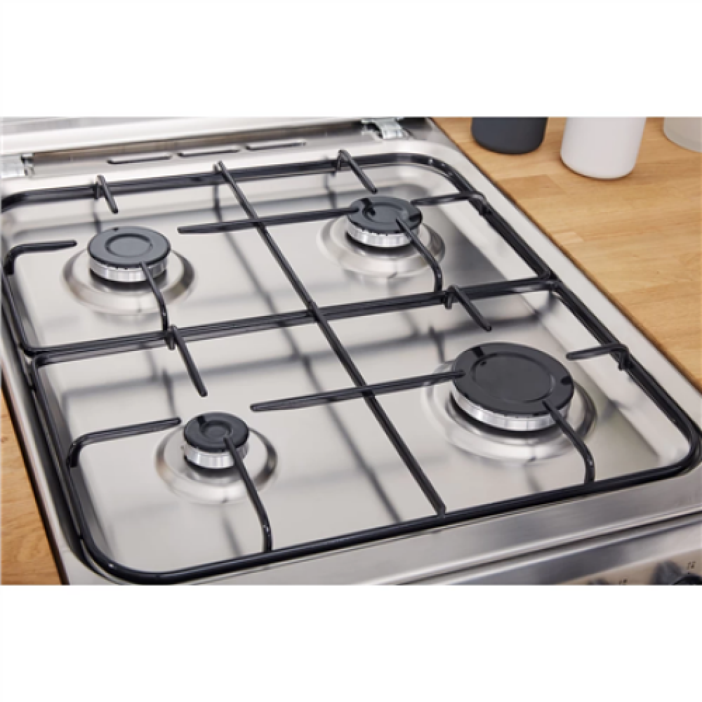 INDESIT Cooker , IS5G1PMX/E/1 , Hob type Gas , Oven type Gas , Stainless steel , Width 50 cm , Grilling , Depth 60 cm , 59 L