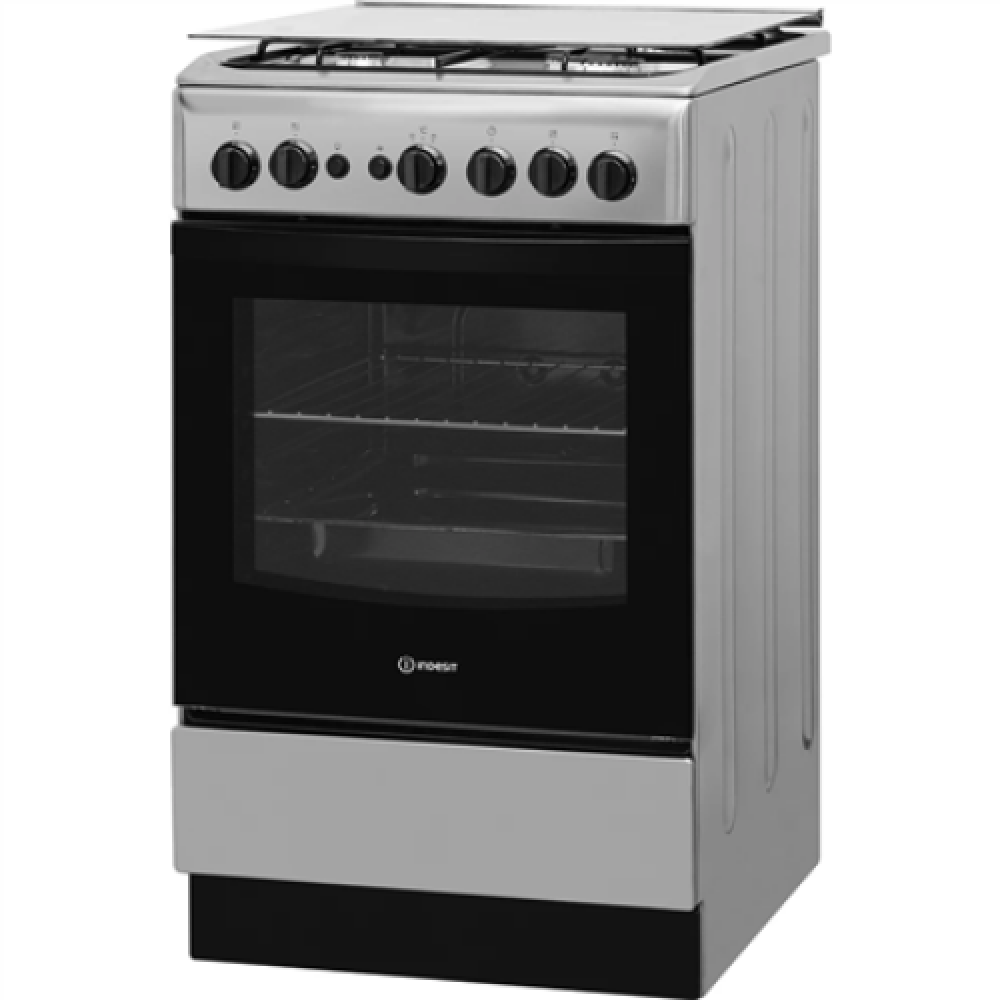 INDESIT Cooker , IS5G1PMX/E/1 , Hob type Gas , Oven type Gas , Stainless steel , Width 50 cm , Grilling , Depth 60 cm , 59 L