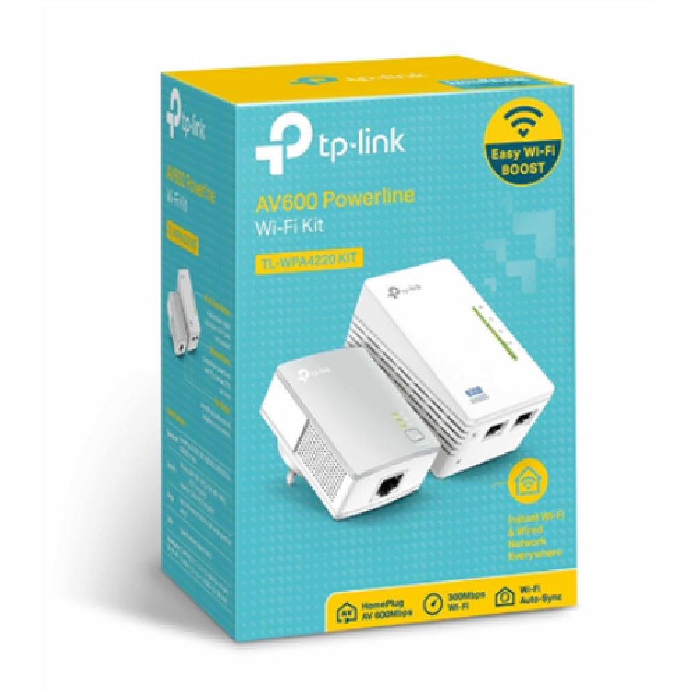 TP-LINK , Powerline Adapters Kit , TL-WPA4220 KIT , 10/100 Mbit/s , Ethernet LAN (RJ-45) ports 2 , 802.11n , 2.4GHz , Wi-Fi data rate (max) 300 Mbit/s